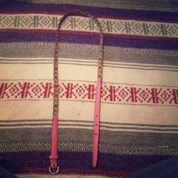 Coach pink snakeskin belt