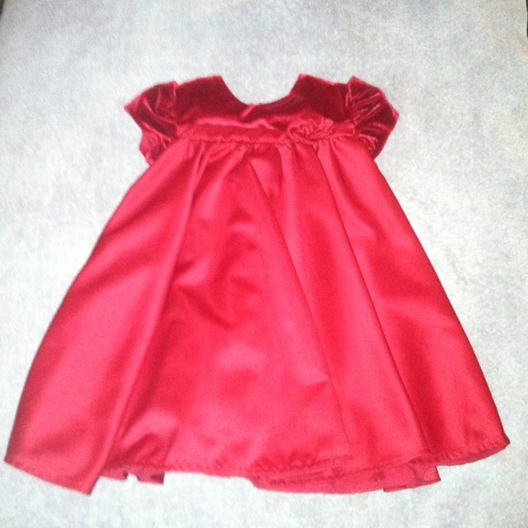 Red velvet topped dress