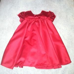 Red velvet topped dress
