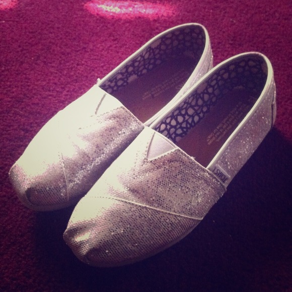 Silver Glittered Toms