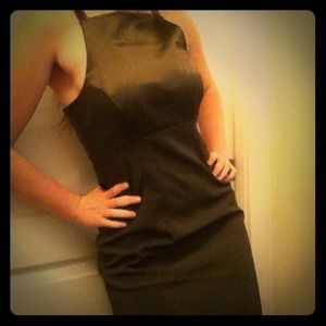 Olive green Cache stretch-fit cocktail dress