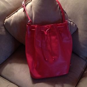 Longchamp red leather handbag
