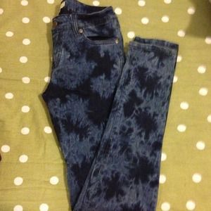 Blue tie dye denim