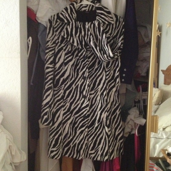 Zebra print coat not real fur but real like !! - Picture 1 of 2