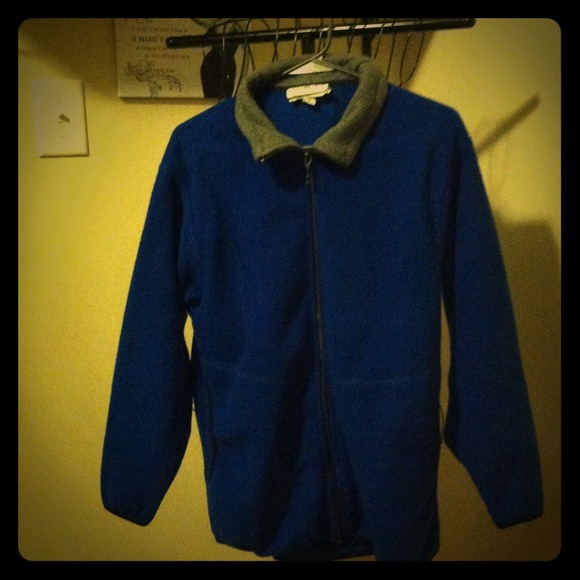 Royal blue with grey collar zip up fleece