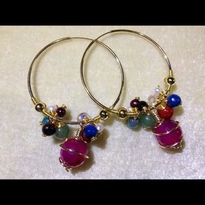 Goldfield earings with stones an cristals...