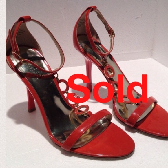 Guess strappy dark orange heels. Size 5.5