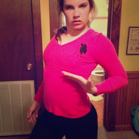 Pink polo sweater