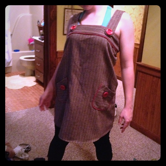Brown and red dress