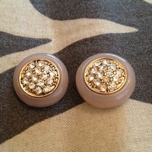 Light Pink & Gold Diamond Earrings :)