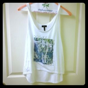White graphic tank top