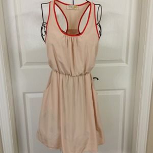 Francesca's Cream Dress with Red Accents