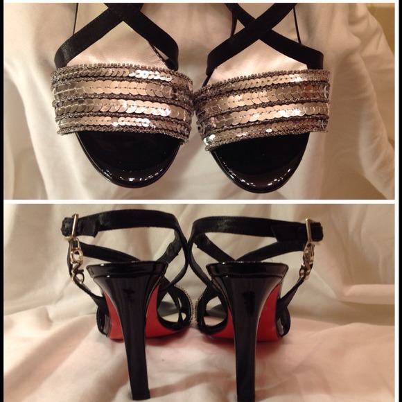 🔴SOLD🔴COSTUME NATIONAL CNC Black Sequin Sandals - Picture 2 of 4