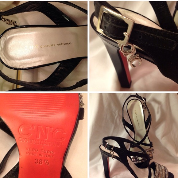 🔴SOLD🔴COSTUME NATIONAL CNC Black Sequin Sandals - Picture 3 of 4