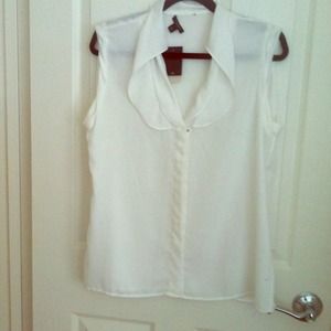 Ann Taylor White sleeveless Blouse