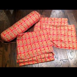 Pottery Barn Duvet cover, shams, & long pillow.