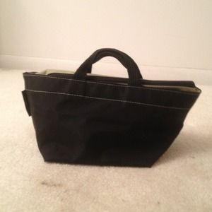 Black and white stitching Herve chapelier handbag