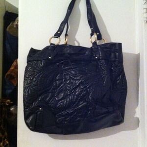 Black quilted oversized shoulder bag