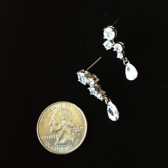 Cubic Zirconia Wedding Earrings - Picture 3 of 3