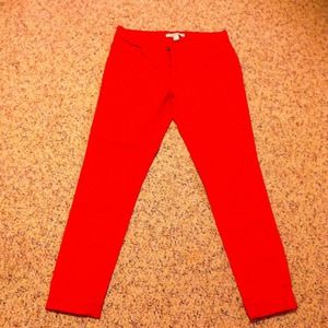 Red skinny jeans