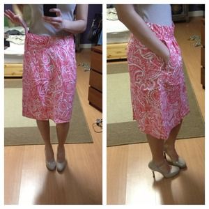 Trade? Print knee length skirt