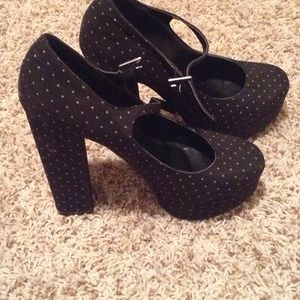 Polka Dot Mary Jane Platform Heels Rockabilly