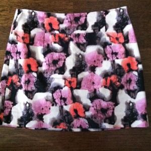 J.Crew pink and orange floral side zip mini skirt
