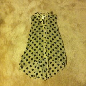 Cream and polka dotted top