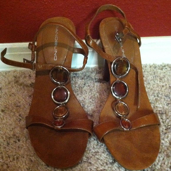 ✋ON HOLD✋Leather and Suede Jeweled Sandals