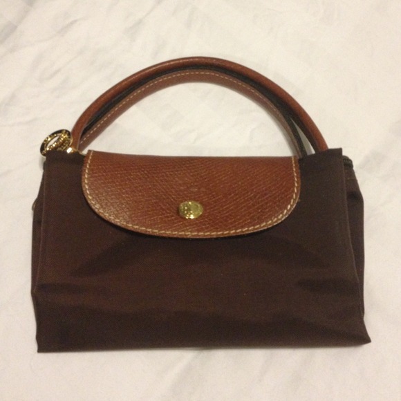 Authentic Chocolate Longchamp Small Le Pliage Tote