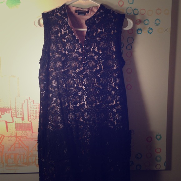 Short, formal, black and baby pink dress