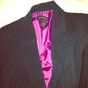 Lane Bryant Black and Plum stripes blazer