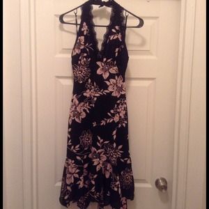 ⚡REDUCED⚡ Black Dress with Pink Flowers