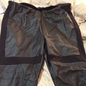 Asos Curve Leather Paneled Leggings