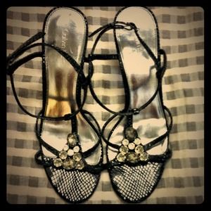 Calvin Klein jeweled high heel sandals