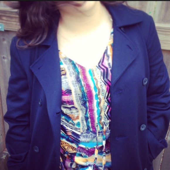 ❗REDUCED❗J.CREW navy coat - Picture 2 of 4