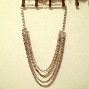 SOLD IN BUNDLE: Silver metal chain link necklace