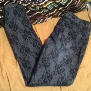 Lace printed skinny jeans