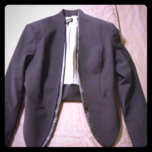 Bebe blazer black with leather trim