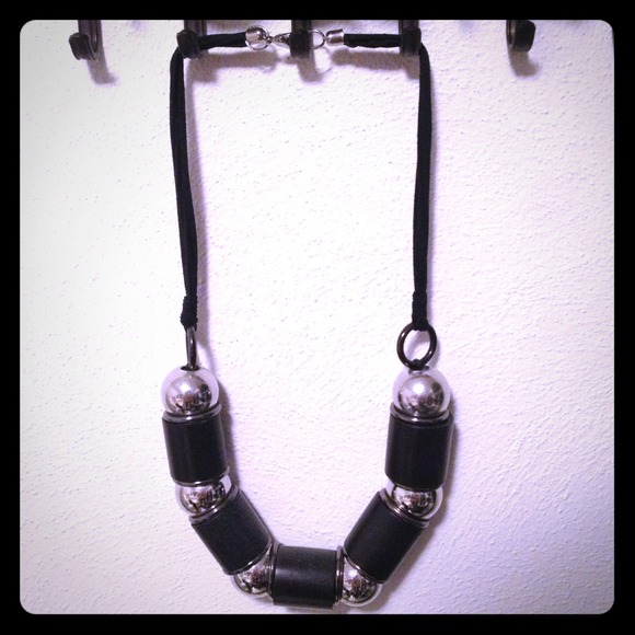 *SOLD IN BUDLE* Silver and Wood Necklace