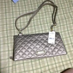 steve madden  pewter clutch handbag in silver