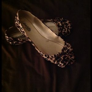 Cheetah print flats worn once. Regularly $20