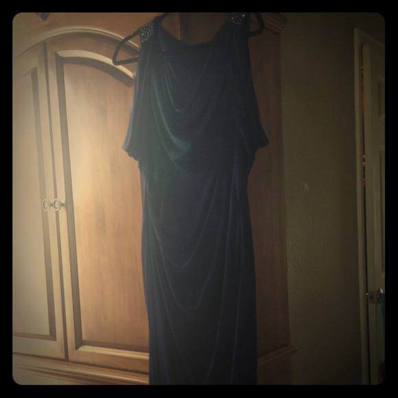 Elegant sexy Navy Blue Gown