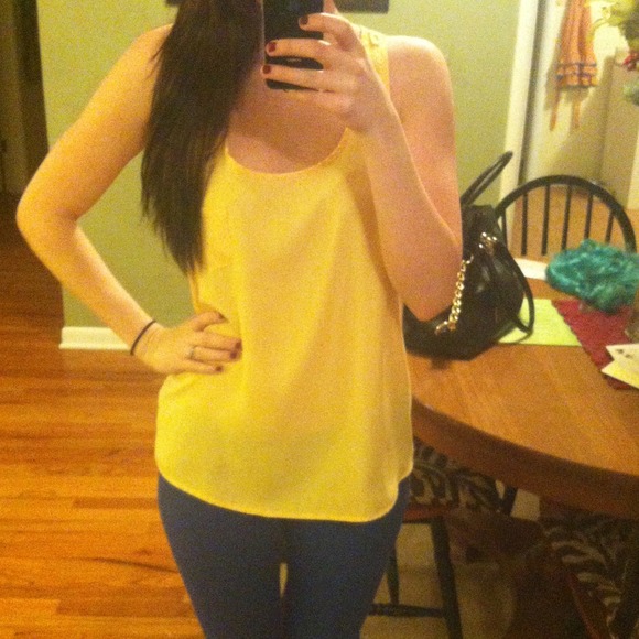 SOLD Xhileration yellow tank top