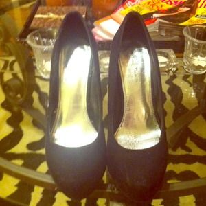 SOLD Anne Michelle Black Suede Heels