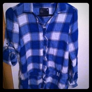 American eagle long sleeve plaid shirt
