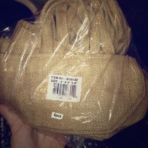 6 Burlap Bags