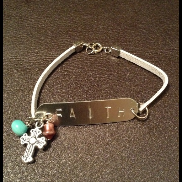 Faith Leather Bracelet (Gold Leather)