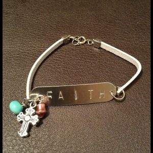 Faith Leather Bracelet (Gold Leather)