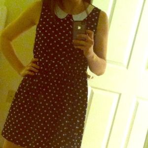 NWT F21 polka dot dress with peter pan collar